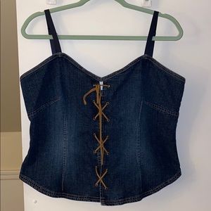Vintage, thrifted Denim corset sized 18 W